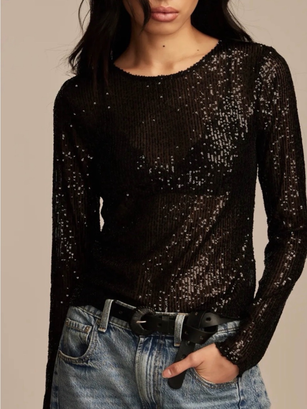 Lucky Brand Mini Sequined Top